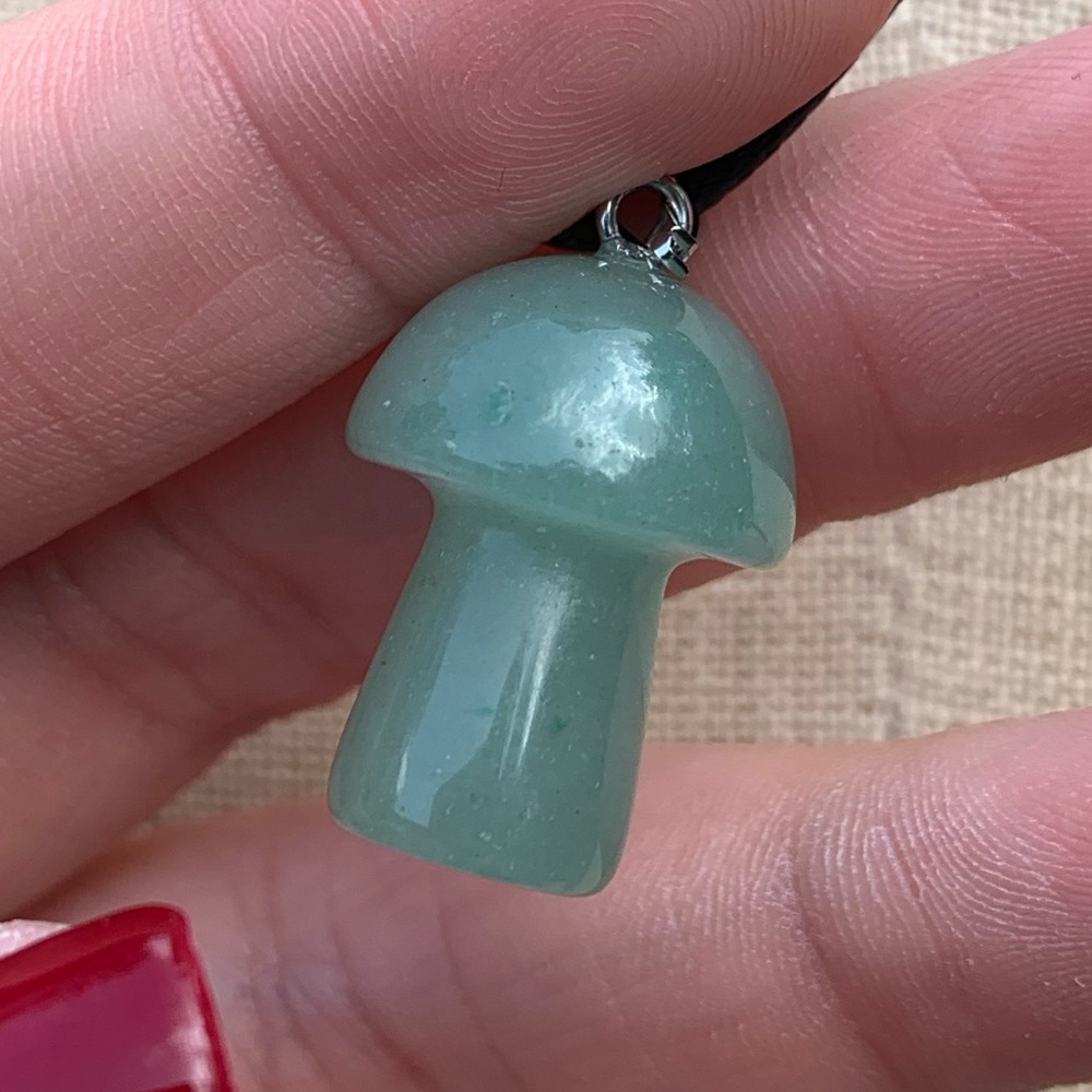 Handmade Genuine Stone Mushroom Amulet Necklace - Picture 6 of 12